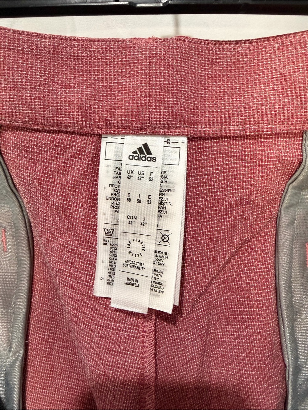 adidas Men's Red Flat Front Performance Shorts - Picture 4 of 4